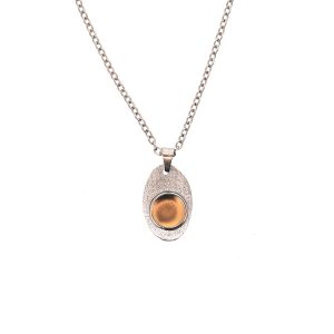 Κολιέ Χειροποίητο οβάλ με χρυσό σμάλτο