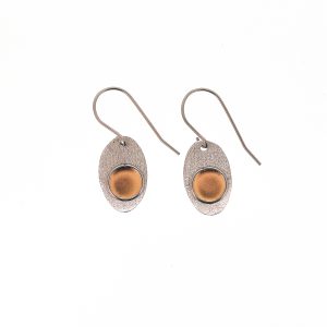 Σκουλαρίκια Χειροποίητα οβάλ με χρυσό σμάλτο